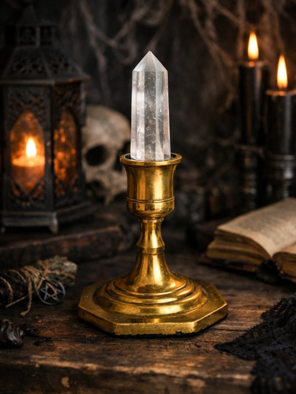 Vintage Brass Candle Holder Propagation Witchy Whimsigoth Cottagecore